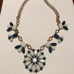 J Crew blue floral necklace